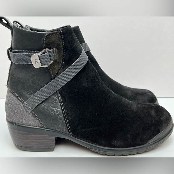 KEEN Morrison Mid Boot Suede Black Zip Belted Comfort Ankle Boots Women's Size 8 - Picture 9 of 16